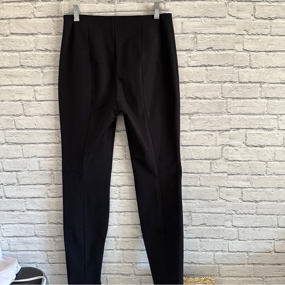 Theory Black High Waisted Straight Leg Trousers